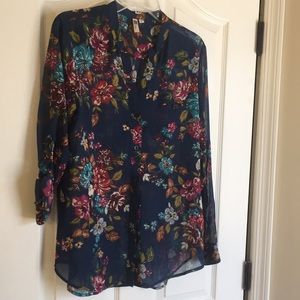 Blue floral blouse